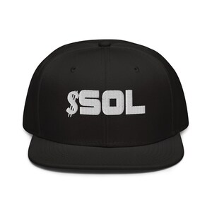 Gorra con visera plana con diseño de criptomoneda SOL Solana Ticker