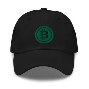 Green BTC Bitcoin Crypto Symbol Digital Asset Baseball Cap Dad hat