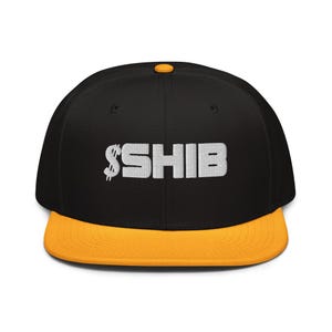 Gorra con visera plana con diseño de criptomoneda y símbolo de moneda Shiba Inu de SHIB