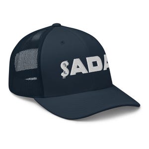 Gorra de camionero con diseño de criptomoneda Cardano Ticker de ADA
