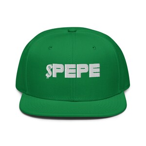 Gorra snapback con diseño de moneda meme de la rana PEPE, criptomoneda, ticker