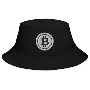 Witte BTC Bitcoin Crypto Symbol Digital Asset Bucket Hat