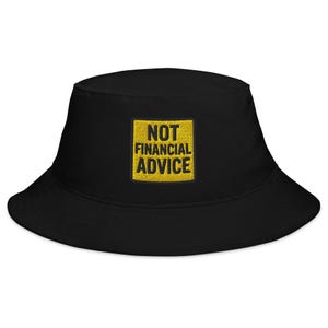 Nicht finanzielle Beratung Bucket Hat – Krypto Meme Baumwollmütze für Bitcoin, Ethereum, Solana Traders | DeFi Web3 Streetwear