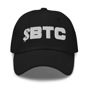 Gorra de béisbol bordada con criptomoneda Bitcoin Ticker BTC Gorra de papá