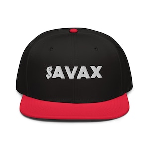 Gorra con visera plana con diseño de criptomoneda Avalanche Ticker de AVAX