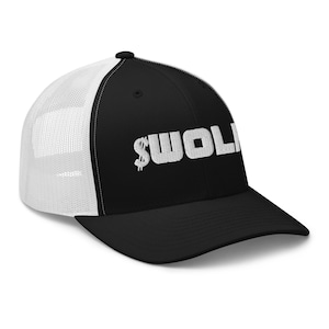 Gorra de camionero con cierre trasero con criptomoneda Landwolf Solana Ticker de WOLF
