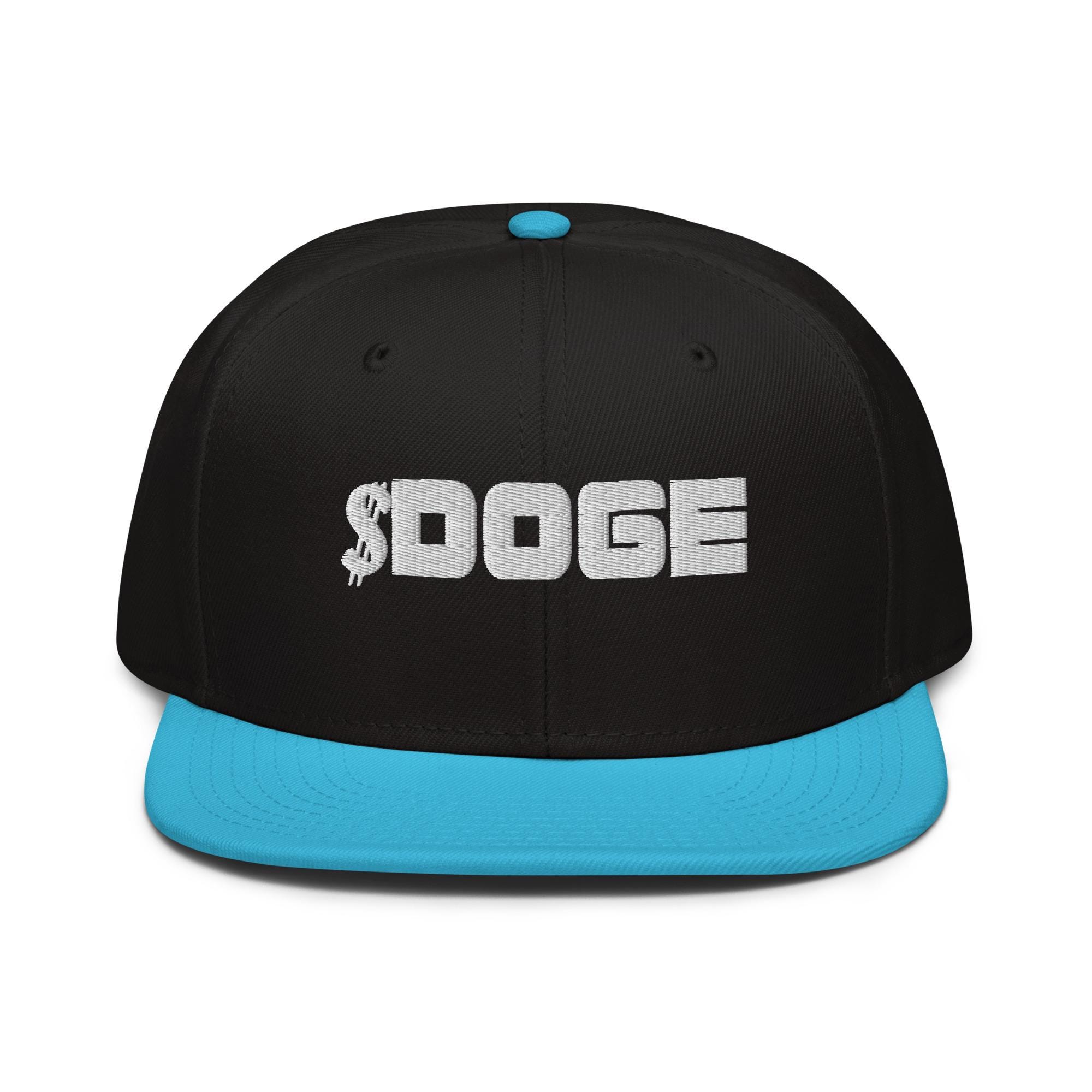 DOGE Dogecoin Ticker Cryptocurrency Snapback Hat Flat Bill Cap