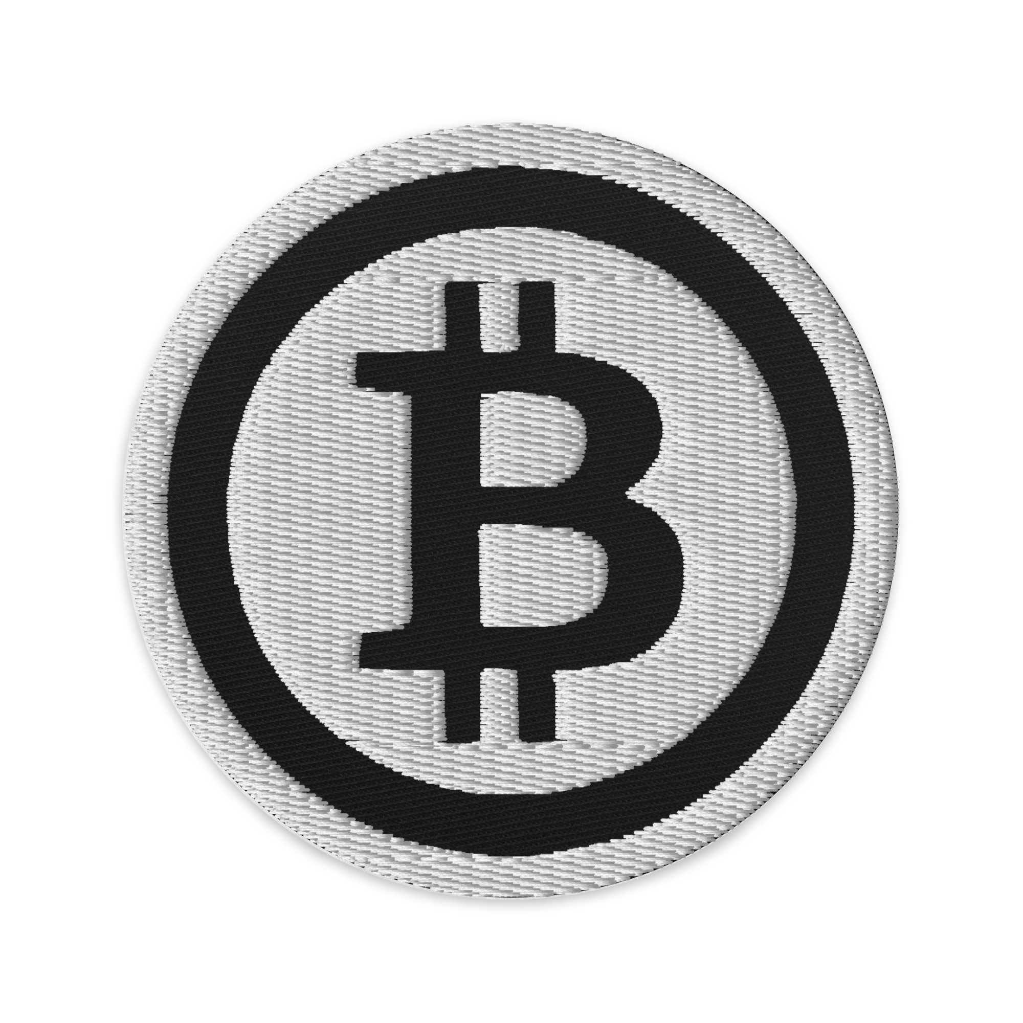 Parche bordado con símbolo criptográfico de Bitcoin BTC blanco para  planchar - Etsy España