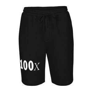 May include: Black sweatpants with a white "100X" graphic printed on the left leg.