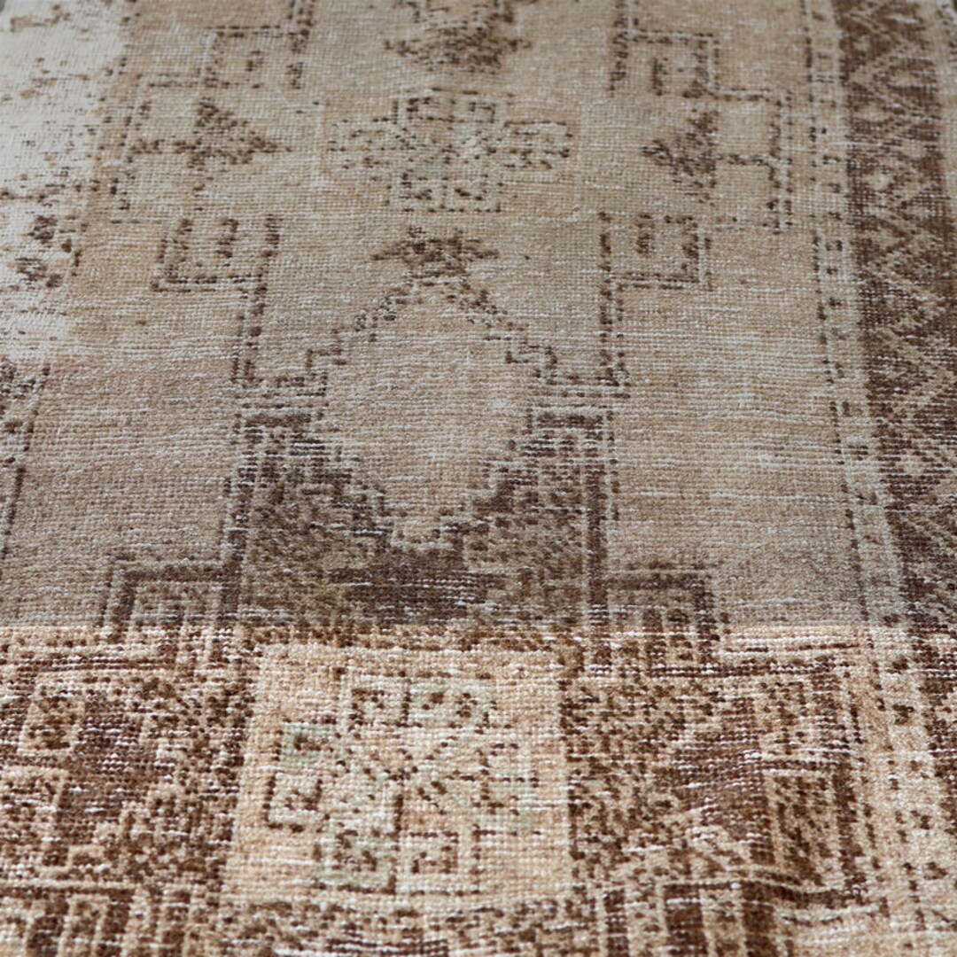 Aztec Beige 8 FT Turkish Vintage Runner Rug - Persian Rug, Antique Rug ...