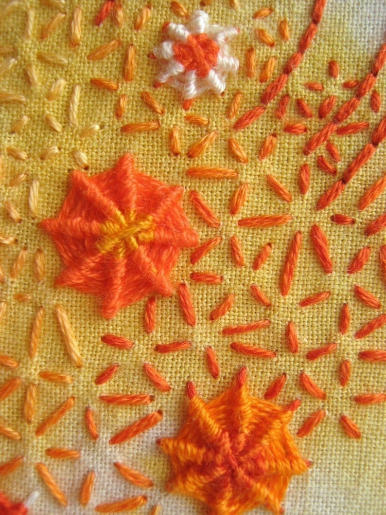 Little Tiger's Orangey Celebration, cute original hand embroidery pattern design PDF image 4