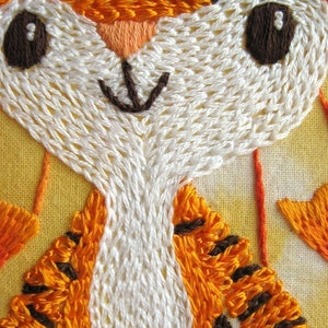 Little Tiger's Orangey Celebration, cute original hand embroidery pattern design PDF image 3