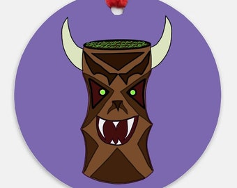 Scary Tiki, SummerWeen, Ornament, Halloween, Spooky Luau, Cute, Digital Illustration,