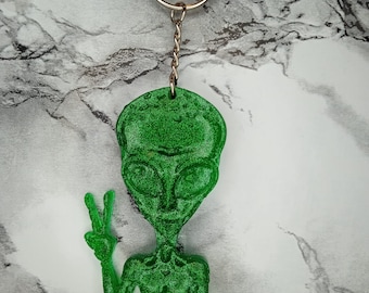 Alien resin keychain