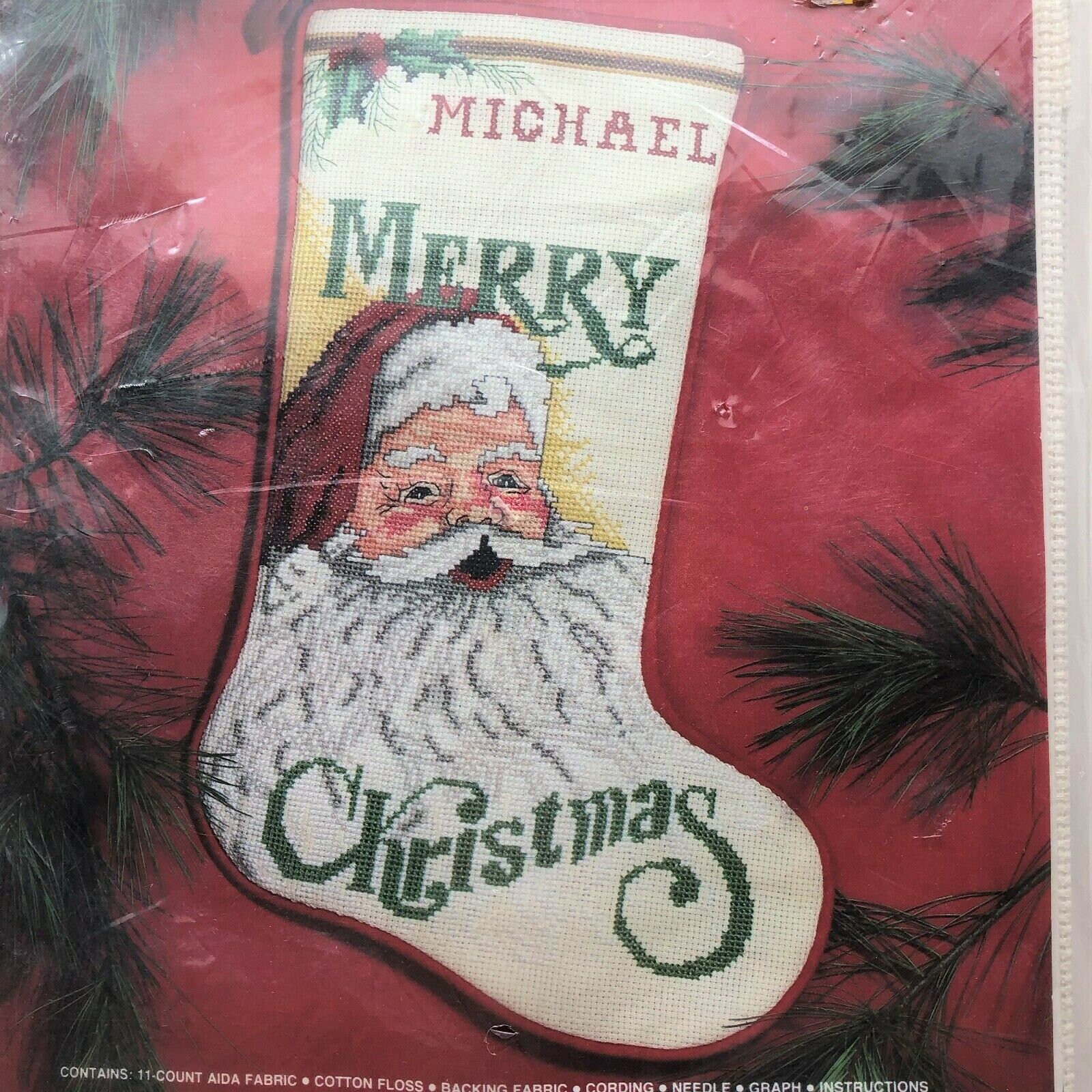 Janlynn Christmas Santa Stocking Cross Stitch Kit 786 1987 Etsy
