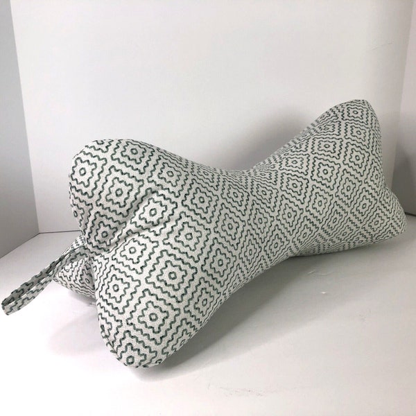 Cactus Diamond Dog Bone Neck Travel Pillow Zipper Adjustable Green White