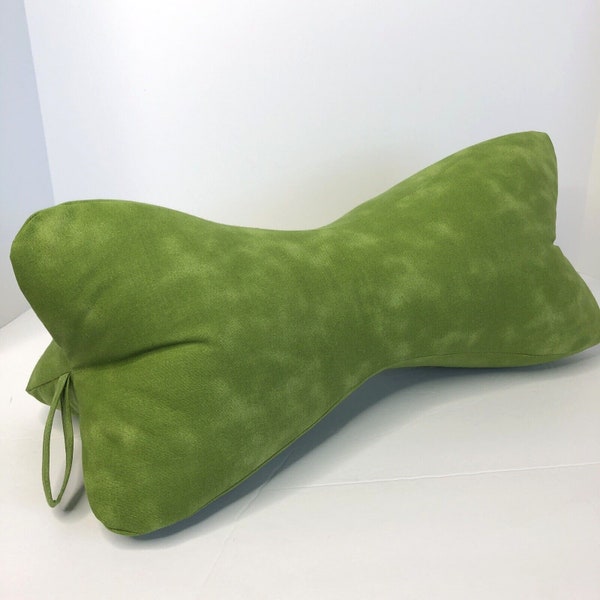 Dog Bone 3 Sided Neck Travel Neck Pillow Green Tones Cotton Zippered Adjustable