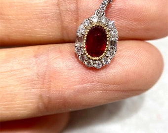 Pigeon blood ruby pendant