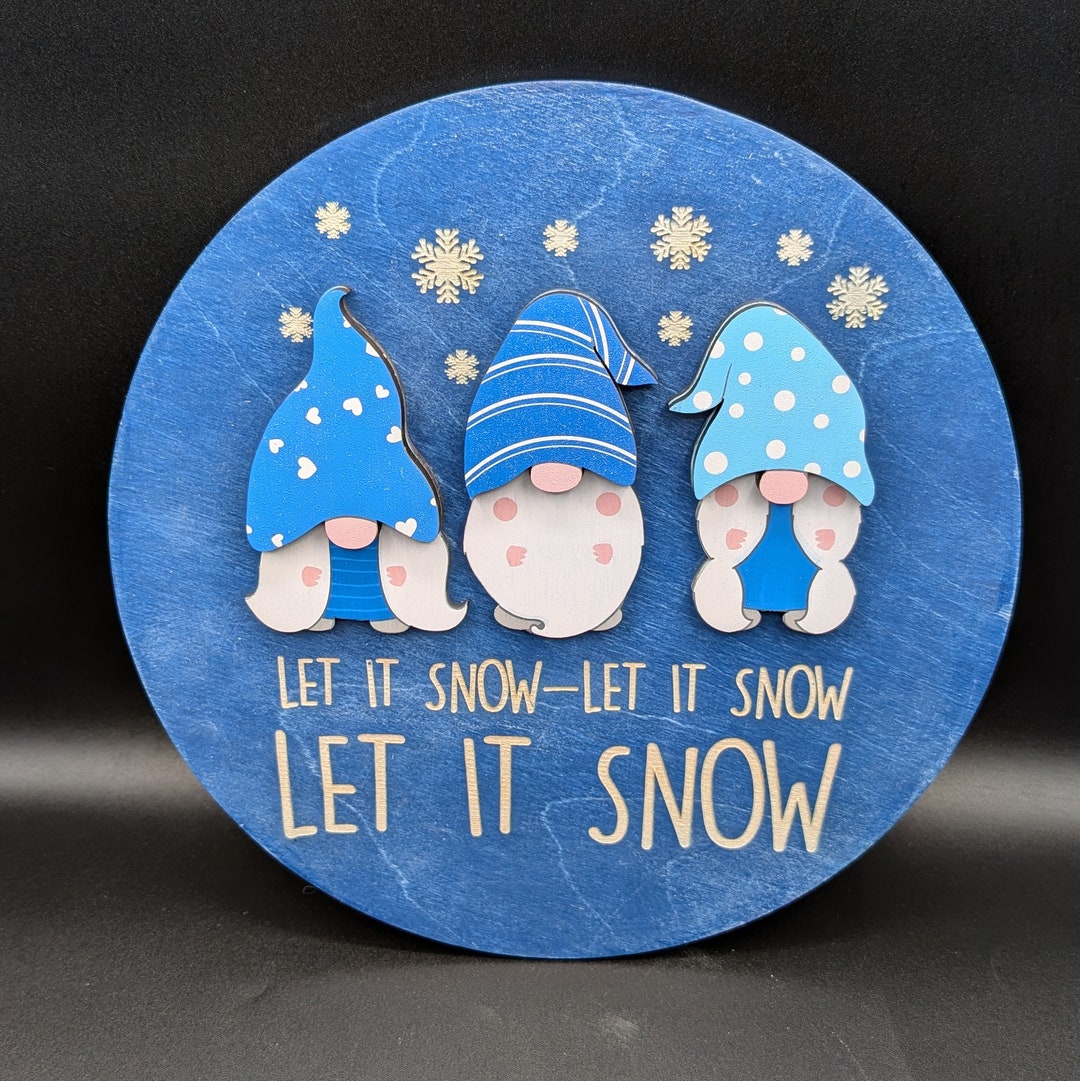 Let It Snow Wooden Door Sign – Rustic Home Decor, Outdoor Porch Sign ...
