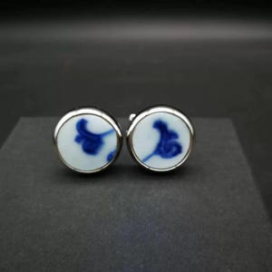 Broken China Custom Cufflink;Vintage Wedding Cufflinks;Personalized Cufflink; Thanksgiving gift; Gift for Christmas;Porcelain sleeve buttons