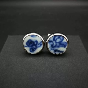 Broken China Custom Cufflink;Vintage Wedding Cufflinks;Personalized Cufflink; Thanksgiving gift; Gift for Christmas;Porcelain sleeve buttons