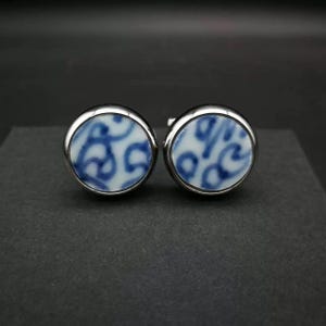 Broken China Custom Cufflink;Vintage Wedding Cufflinks;Personalized Cufflink; Thanksgiving gift; Gift for Christmas;Porcelain sleeve buttons