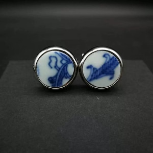 Broken China Custom Cufflink;Vintage Wedding Cufflinks;Personalized Cufflink; Thanksgiving gift; Gift for Christmas;Porcelain sleeve buttons