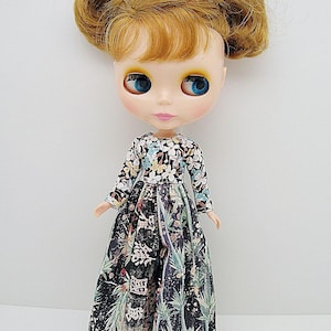 Blythe Jumpsuit, Blythe Clothes, Jumpsuit, Bamboo Floral, Buttons