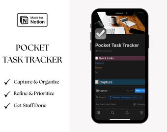 Notion Task Tracker | iPhone Digital Planner | Task Manager | Productivity Planner | Project Management | INSTANT DOWNLOAD