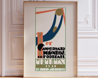 World Cup 1930 print, World Cup Poster, Football Poster, Soccer Poster, Sports Wall Art, Vintage World Cup, Football Print, Soccer Print