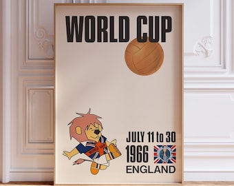 World Cup 1966 print, World Cup Poster, Football Poster, Soccer Poster, Sports Wall Art, Vintage World Cup, Football Print, Soccer Print