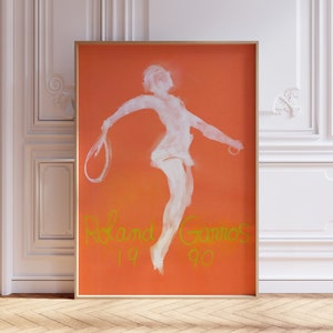 Roland Garros 1990 print, Tennis Poster, Roland Garros Poster, Sports Wall Art, Tennis Print, Mid Century Modern, Digital Print