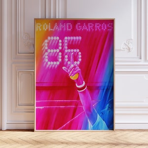 Roland Garros 1985 print, Tennis Poster, Roland Garros Poster, Sports Wall Art, Tennis Print, Mid Century Modern, Digital Print