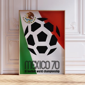 Impresión de la Copa del Mundo de 1970, póster de la Copa del Mundo, póster de fútbol, póster de México, arte mural deportivo, Copa del Mundo vintage, impresión de fútbol, impresión de fútbol