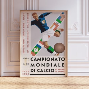 Impresión de la Copa Mundial de 1934, póster de la Copa Mundial, póster de fútbol, póster de fútbol, arte mural deportivo, Copa Mundial vintage, impresión de fútbol, impresión de fútbol