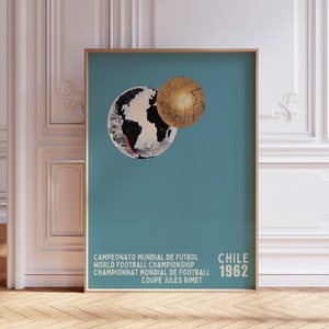 Impresión de la Copa Mundial de 1962, póster de la Copa Mundial, póster de fútbol, póster de fútbol, arte mural deportivo, Copa Mundial vintage, impresión de fútbol, impresión de fútbol