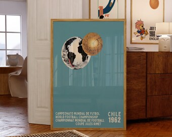World Cup 1962 Print, World Cup Poster, Football Poster, Soccer