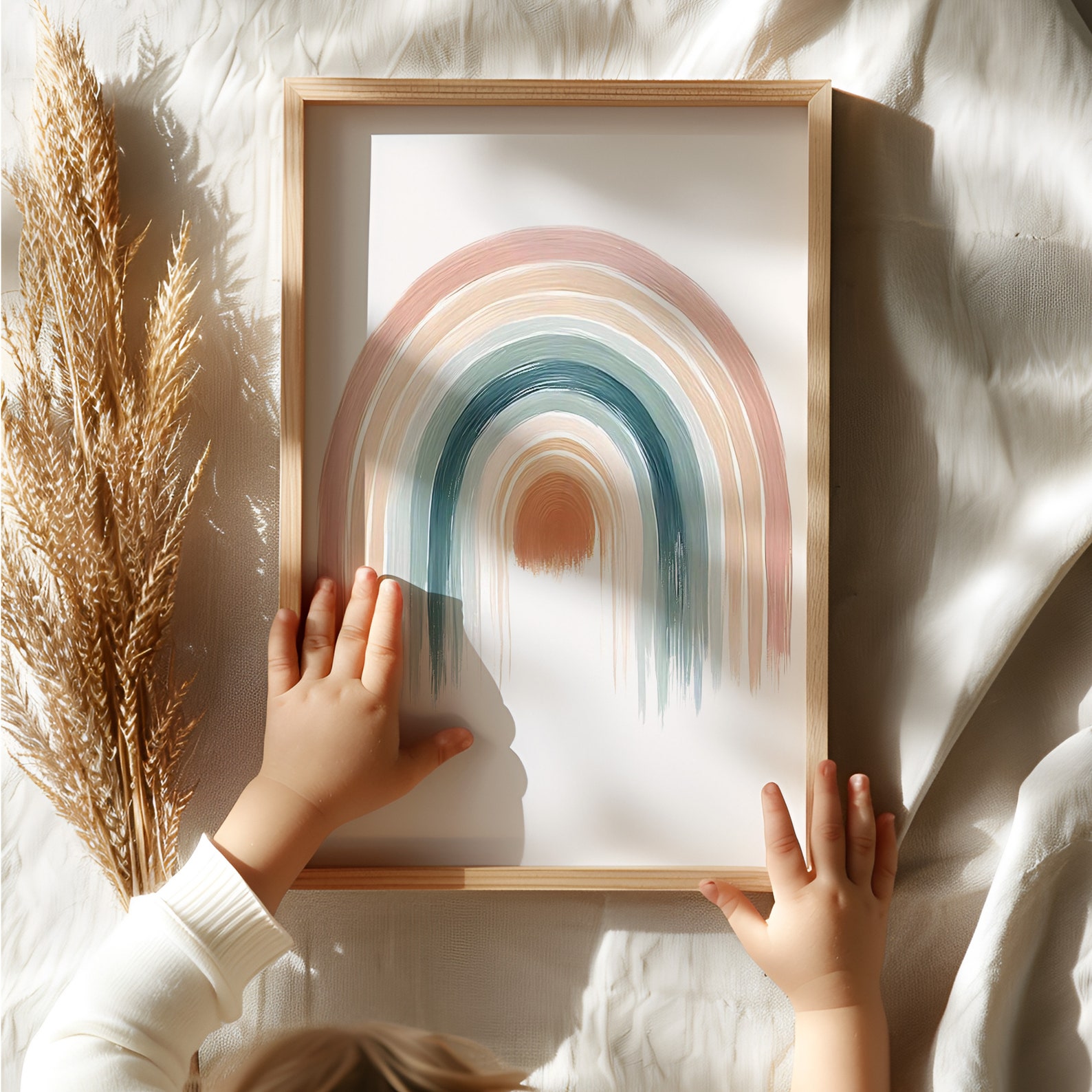 Rainbow Nursery Art, Rainbow Print, Earthy Colors, Gender Neutral ...