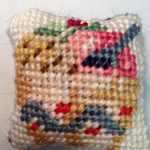 Dollhouse Miniature Needlepoint Pillow - Ice Cream Sundae (C)