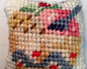 Dollhouse Miniature Needlepoint Pillow - Ice Cream Sundae (C)