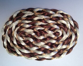 Caramel Macchiato Miniature Oval Braided Rug