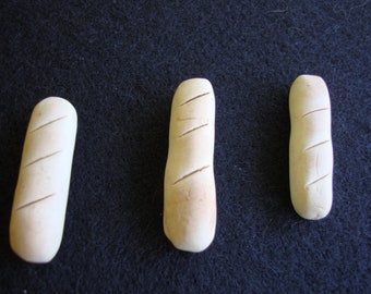 Three (3) Dollhouse Miniature French Bread Loaves