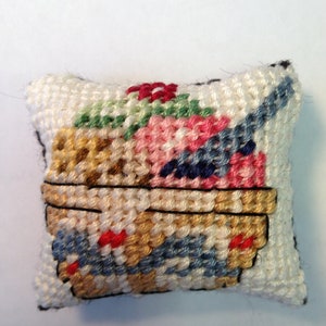 Ice Cream Sundae (A) - Miniature Needlepoint Pillow