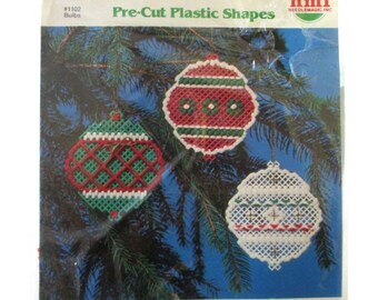Christmas Ornaments Pre-Cut Plastic Canvas Kit Sealed Complete