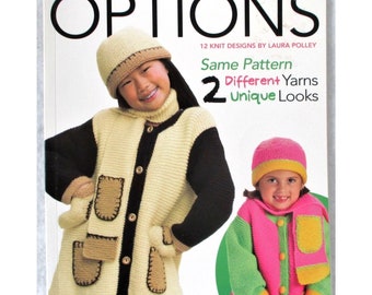 Options Kid's Sets Knitting Book Same Pattern 2 Different Yarns  Leisure Arts 4377 Girls Sizes 2-6 or 4-10 easy to intermediate