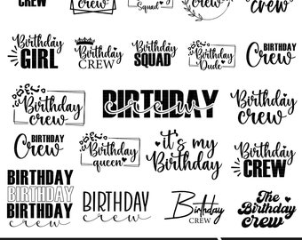 Birthday crew svg png bundle, Girls birthday crew svg, Happy birthday svg, Birthday squad svg, Cricut files
