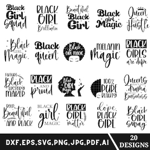Black girl magic svg bundle, Black woman svg, Boss lady svg, Afro lady woman, Black lives matter, Afro queen svg, Melanin svg