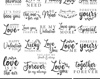 Love Quotes SVG Bundle, Valentine's Day Designs (Digital Files)