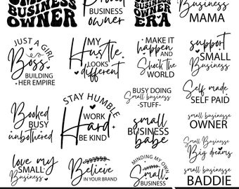 Entrepreneur SVG Bundle, Small Business Owner Quotes (Digital Files)