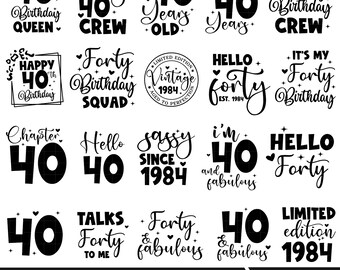 40th Birthday SVG Bundle, Queen, Limited Edition (Digital Files)